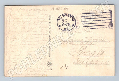Pohlednice Wien bei Nacht vstup do Hofburgu 1917 (M16237)