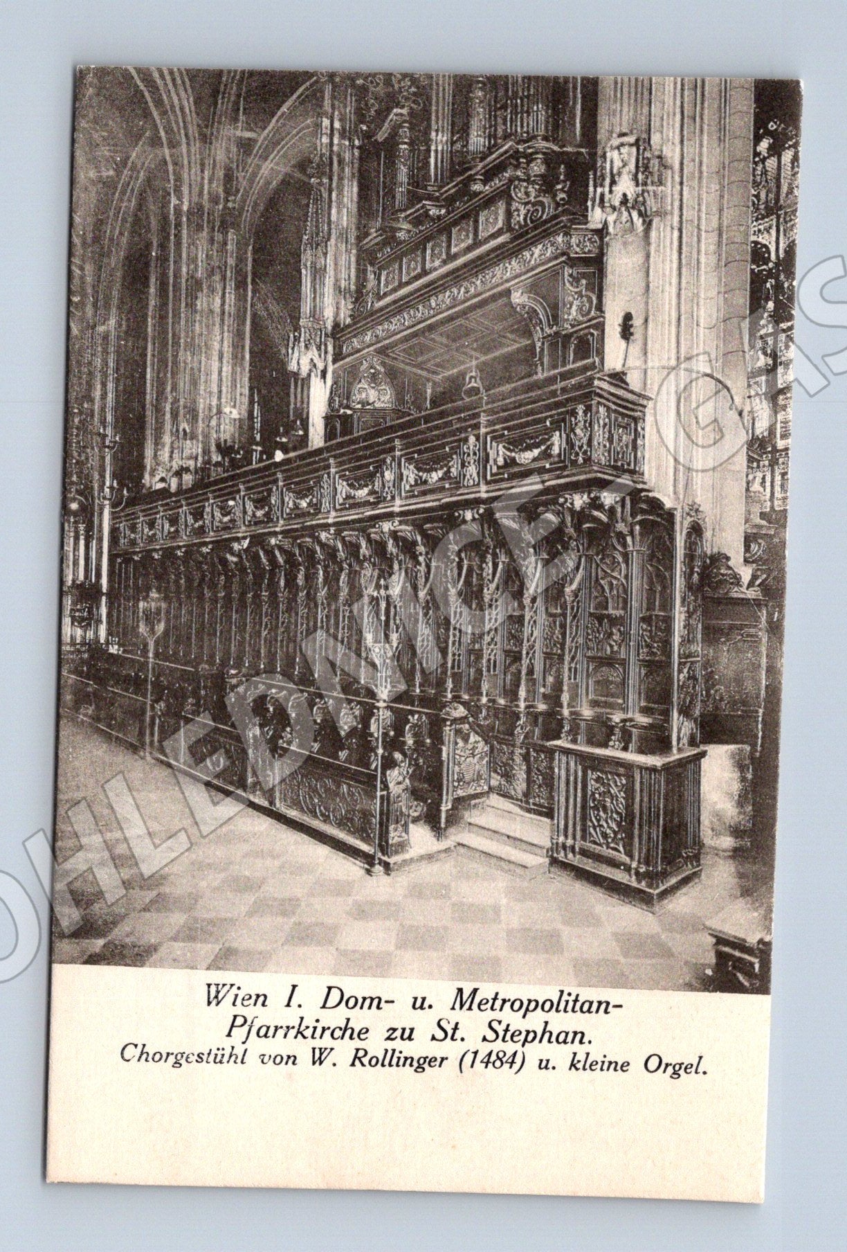 Pohlednice Vídeň Stephansdom chórové lavice stará (M16243)