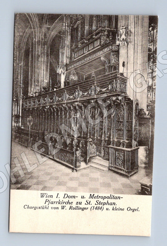 Pohlednice Vídeň Stephansdom chórové lavice stará (M16243)