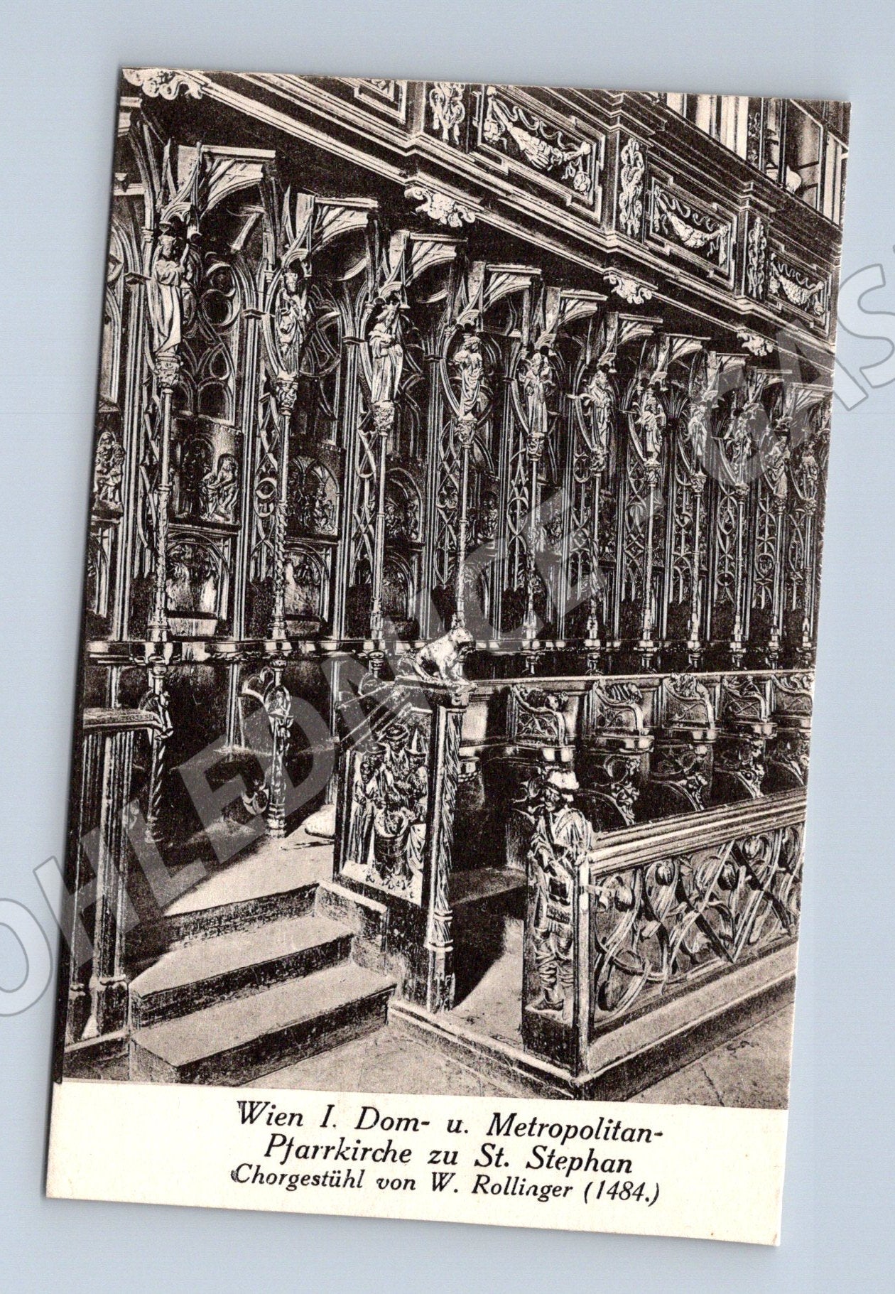 Pohlednice Vídeň Stephansdom chórová lavice (M16246)