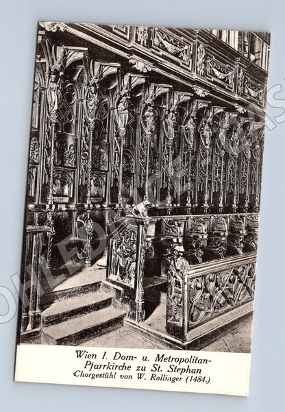 Pohlednice Vídeň Stephansdom chórová lavice (M16246)