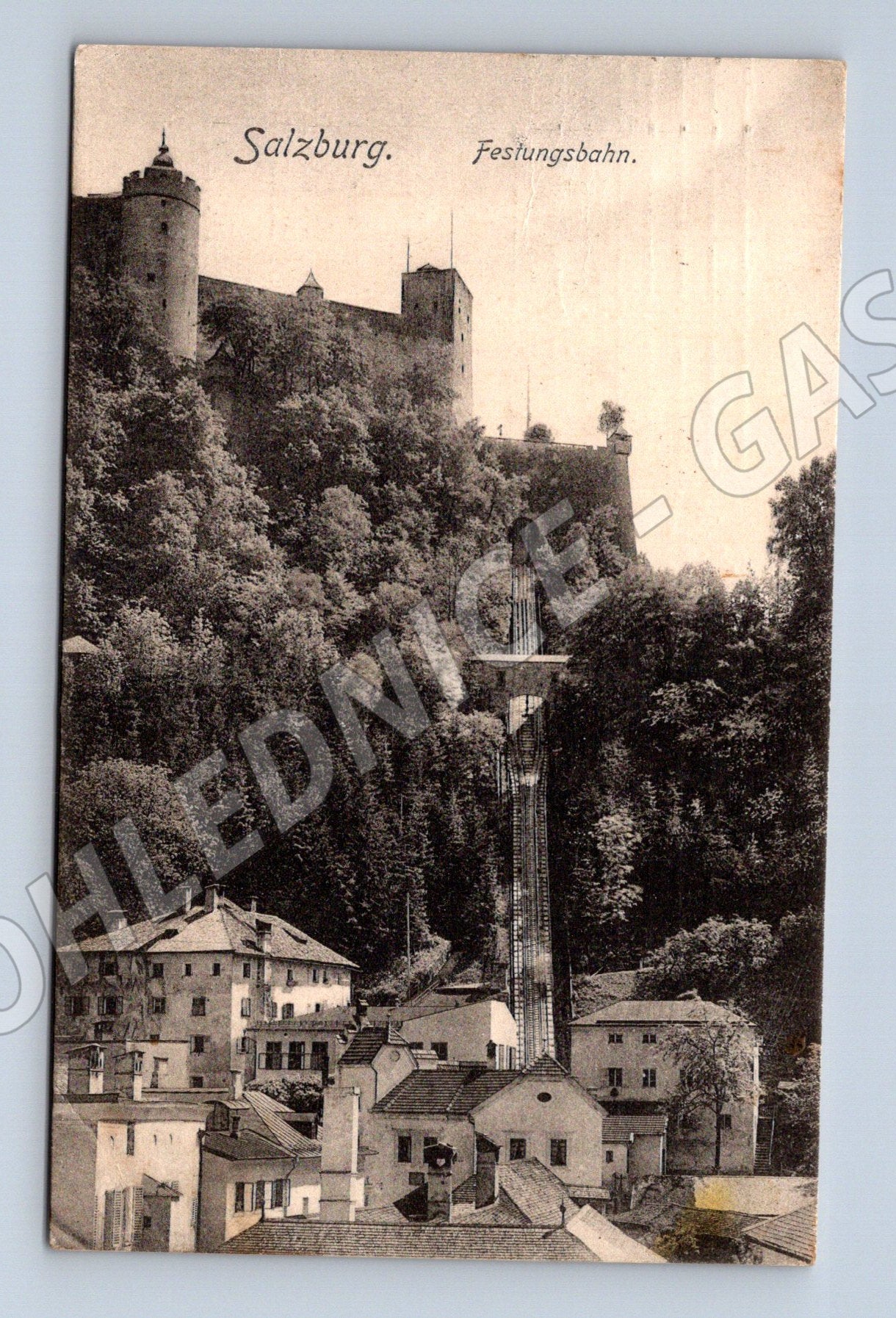 Pohlednice Salzburg Hohensalzburg lanovka 1908 (M16266)