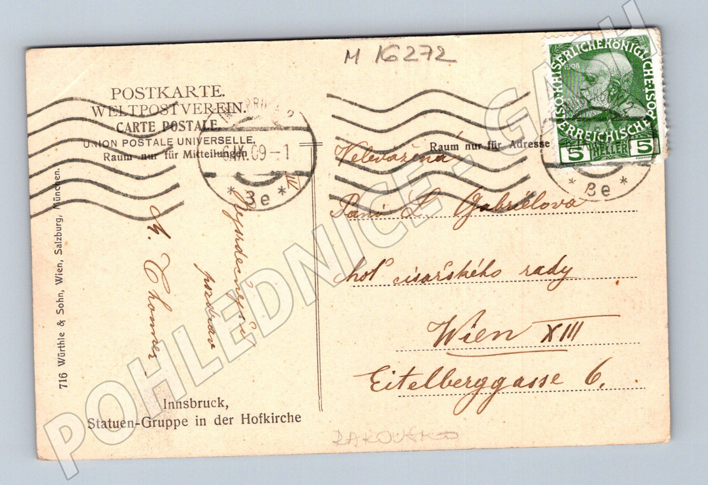 Pohlednice Innsbruck Hofkirche sochy stará Rakousko (M16272)