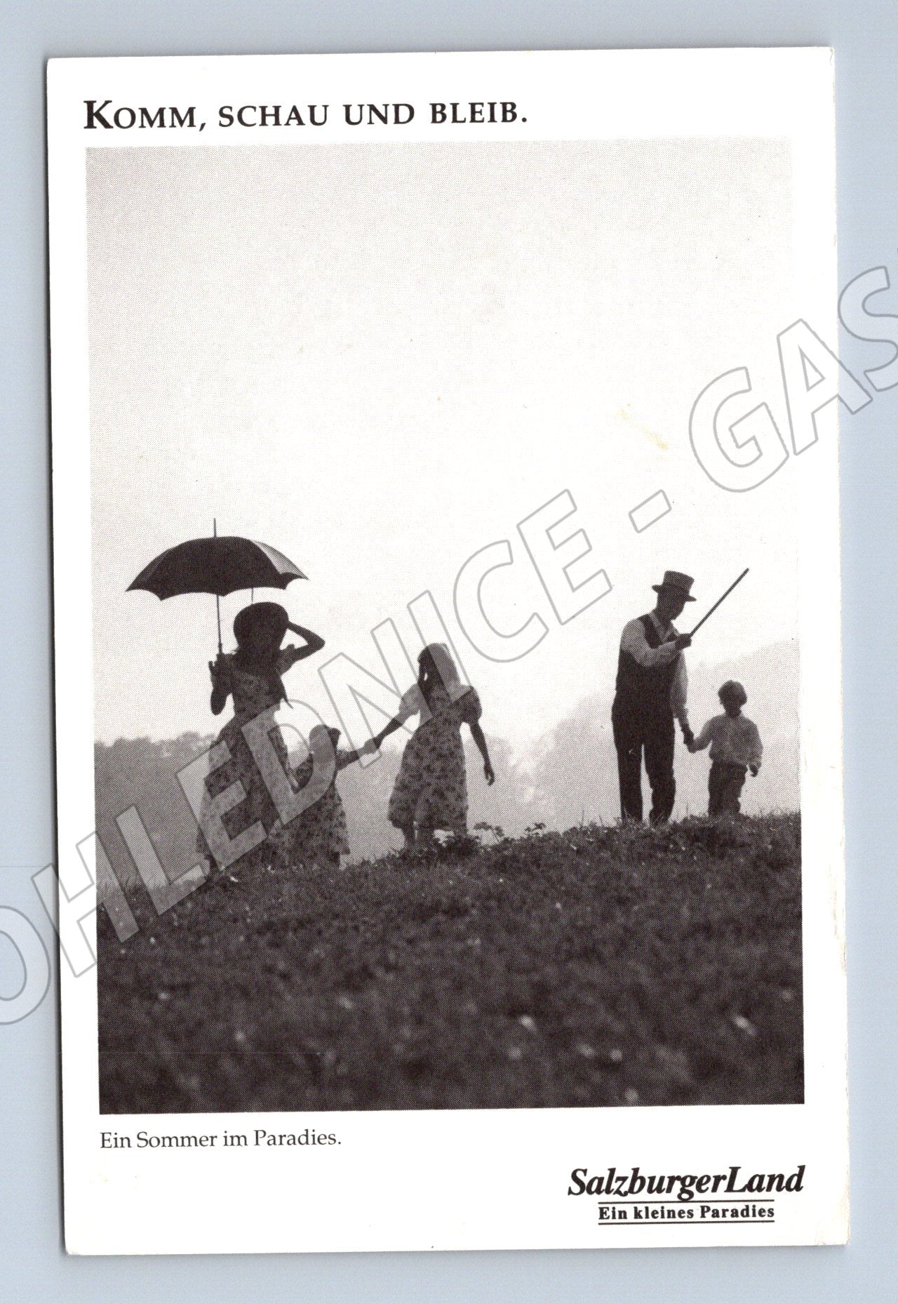 Pohlednice Rakousko Salzburger Land retro černobílá (M16278)