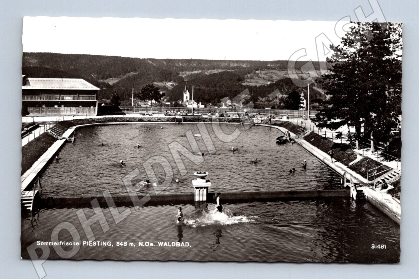 Pohlednice Waldbad Piesting koupaliště Rakousko stará (M16279)
