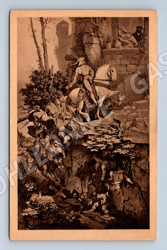 Pohlednice Moritz von Schwind Ritterfahrt umělecká historická (M16288)