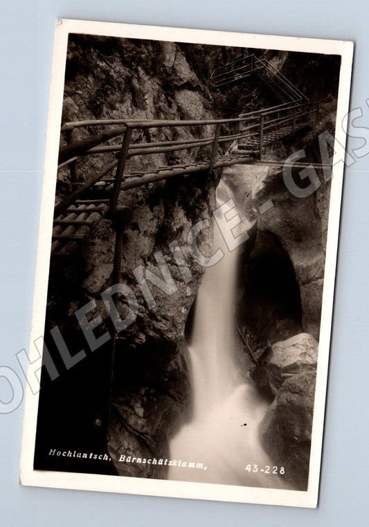 Pohlednice Rakousko Bärenschützklamm 1955 prošlá poštou (M16289)