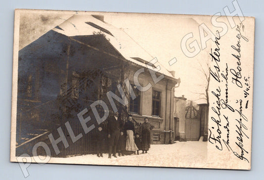 Pohlednice Poděbrady 1905 rodinná fotografie Rakousko Uhersko (M16295)