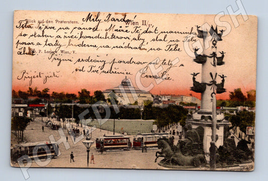 Pohlednice Praha Praterstern tramvaje historická do 1950 (M16297)