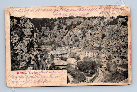 Pohlednice Mödling Klausen vlak Rakousko cca 1900 stará (M16298)