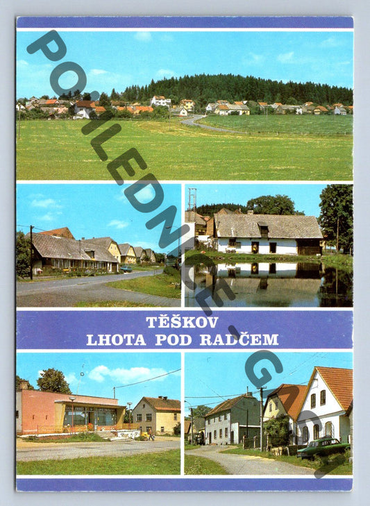 Pohlednice Těškov Lhota pod Radčem velký formát (M163)