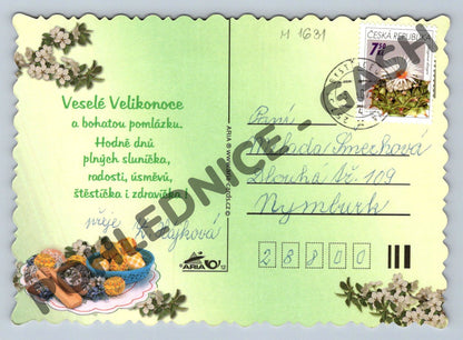 Pohlednice Kraslice pomlázka květiny ČR (M1631)