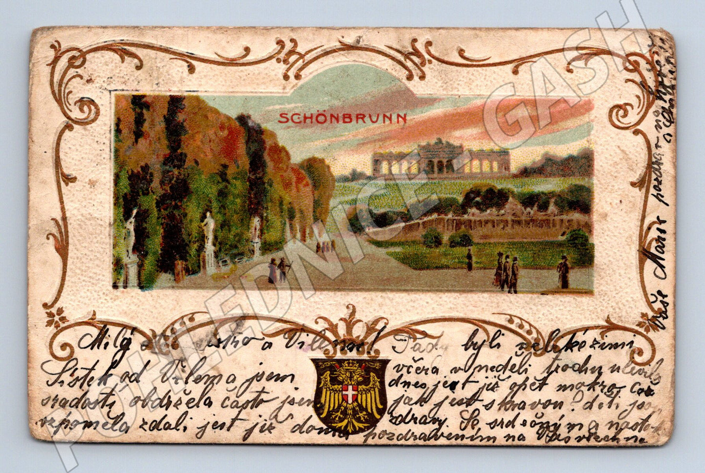 Pohlednice Schönbrunn Vídeň stará pošta Rakousko (M16326)