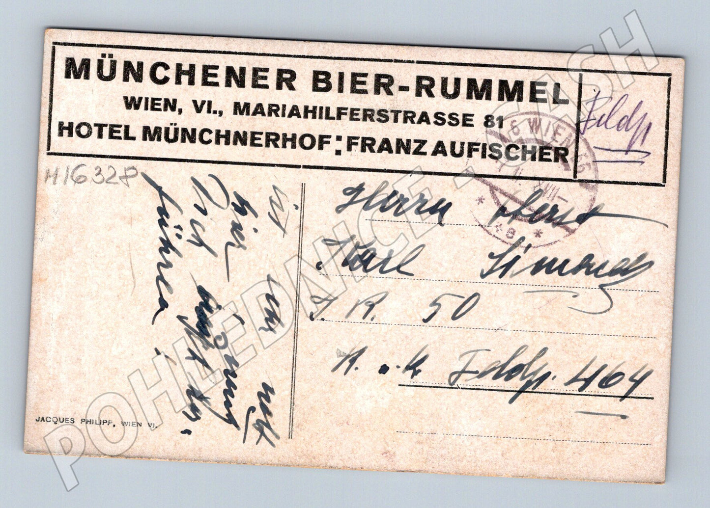 Pohlednice Vídeň Münchener Bier Rummel Hotel Münchnerhof (M16328)