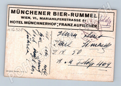 Pohlednice Vídeň Münchener Bier Rummel Hotel Münchnerhof (M16328)