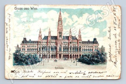 Pohlednice Wien Rathaus kolorovaná Rakousko poštovně prošlá (M16338)