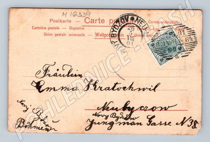 Pohlednice Vídeň Michaelerkirche Burgthor 1901 barevná známka (M16339)