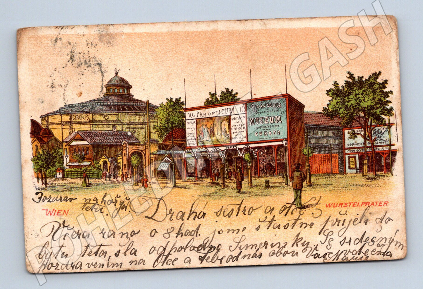 Pohlednice Vídeň Prater Wurstlprater 1898 historická (M16341)