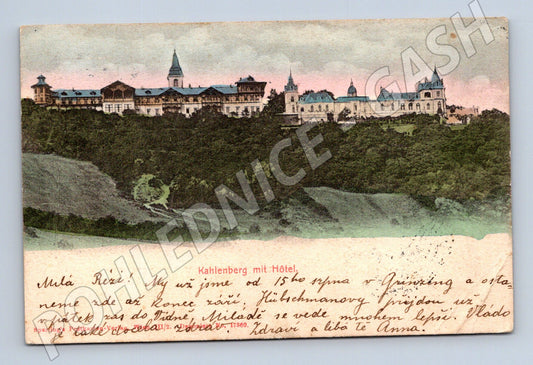 Pohlednice Kahlenberg Hôtel kolorovaná Rakousko prošlá (M16343)
