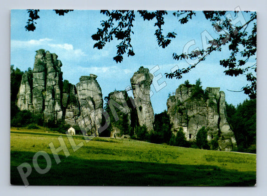 Pohlednice Externsteine Teutoburský les Německo (M16383)