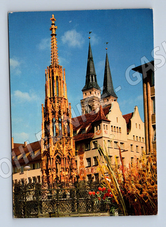 Pohlednice Norimberk Schöner Brunnen 1969 prošlá poštou (M16386)