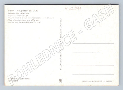 Pohlednice Berlín DDR televizní věž noční záběr (M16391)