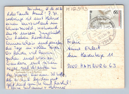 Pohlednice Bad Liebenzell Schwarzwald Německo 1986 (M16393)