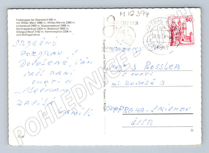 Pohlednice Freibergsee Oberstdorf Německo 1978 Alpská jezera (M16394)