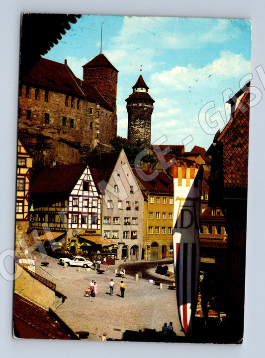 Pohlednice Norimberk historické náměstí Německo 1972 prošlá (M16398)