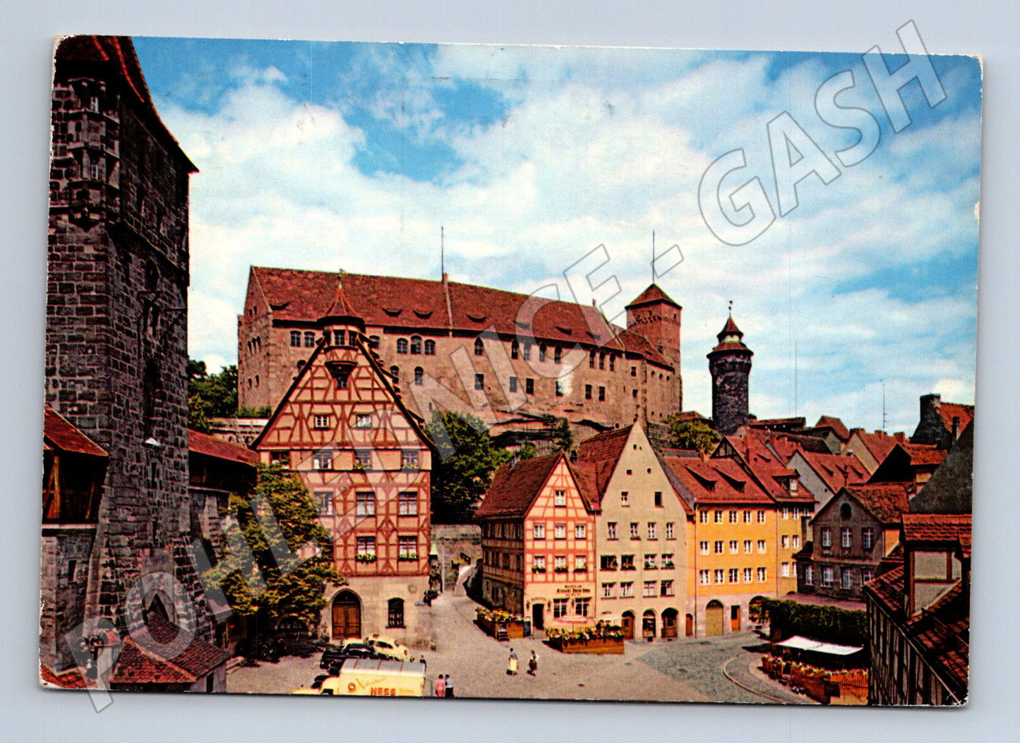 Pohlednice Norimberk pohled na hrad Německo 1976 použitá (M16400)