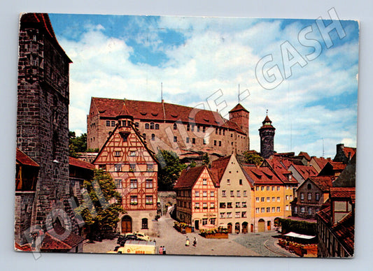 Pohlednice Norimberk pohled na hrad Německo 1976 použitá (M16400)