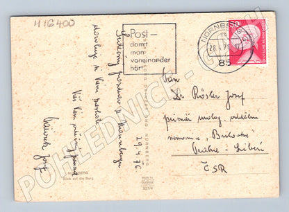 Pohlednice Norimberk pohled na hrad Německo 1976 použitá (M16400)