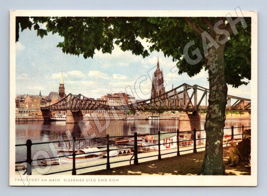 Pohlednice Frankfurt am Main Eisener Steg a Dóm 1955 (M16406)