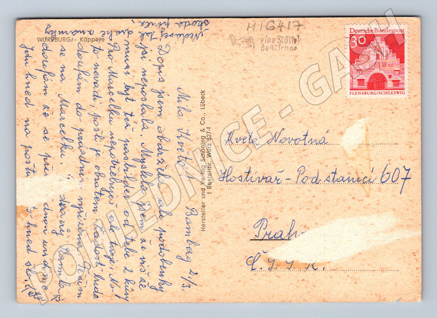 Pohlednice Würzburg Kapelle stará Německo (M16417)