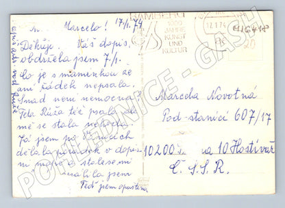 Pohlednice Bamberg historická radnice Německo 1974 (M16418)