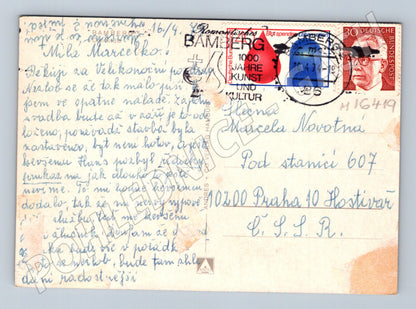 Pohlednice Bamberg historická prošlá poštou Německo 1974 (M16419)