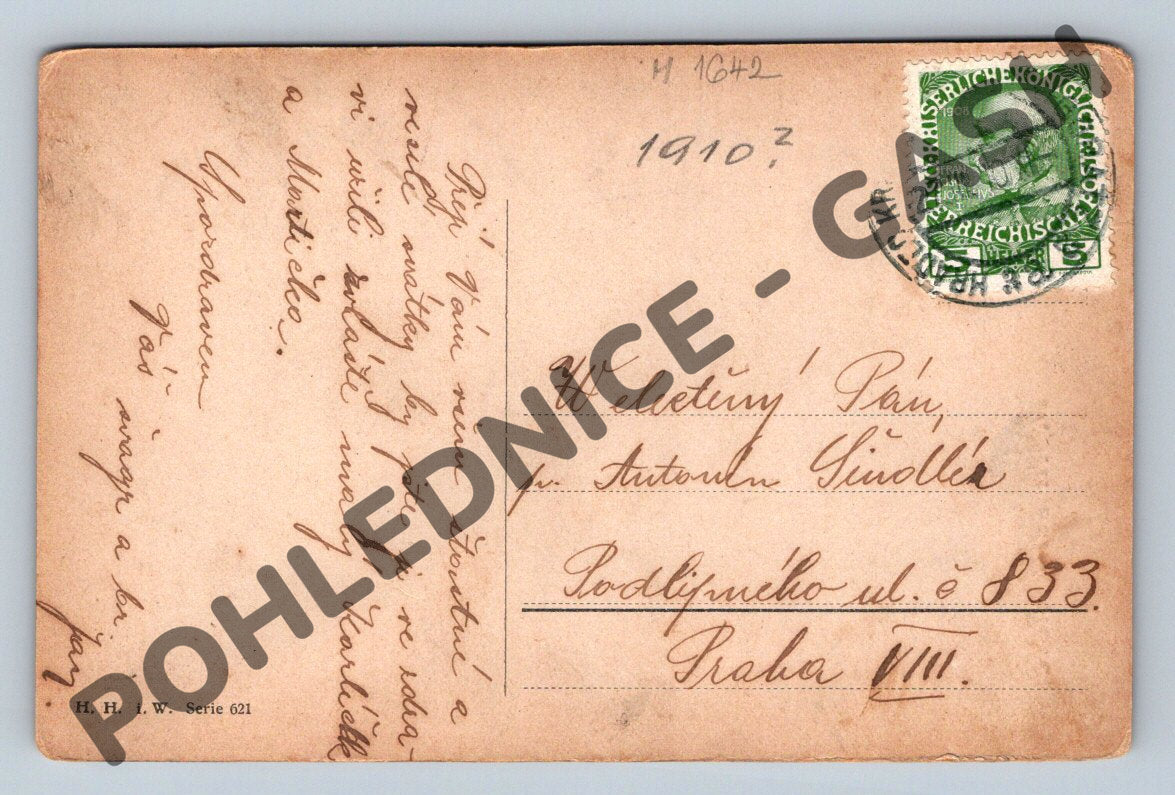 Pohlednice Praha jarní motiv Rakousko Uhersko 1910 (M1642)