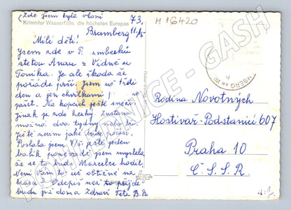 Pohlednice Krimmler Wasserfälle Rakousko  barevná 70 léta (M16420)