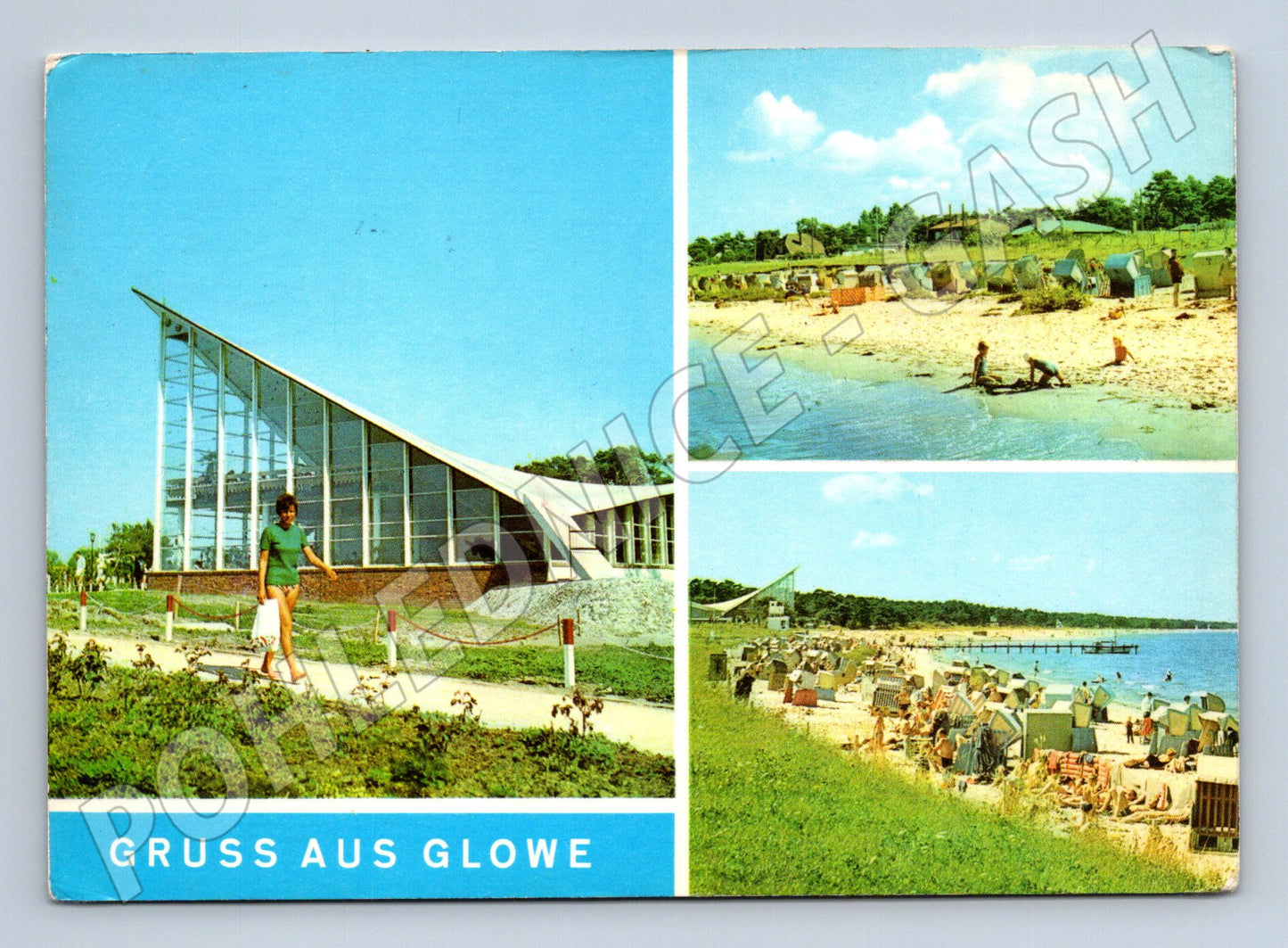 Pohlednice Gruss aus Glowe Německo pláž NDR 1974 (M16424)