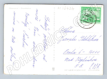 Pohlednice Gruss aus Glowe Německo pláž NDR 1974 (M16424)