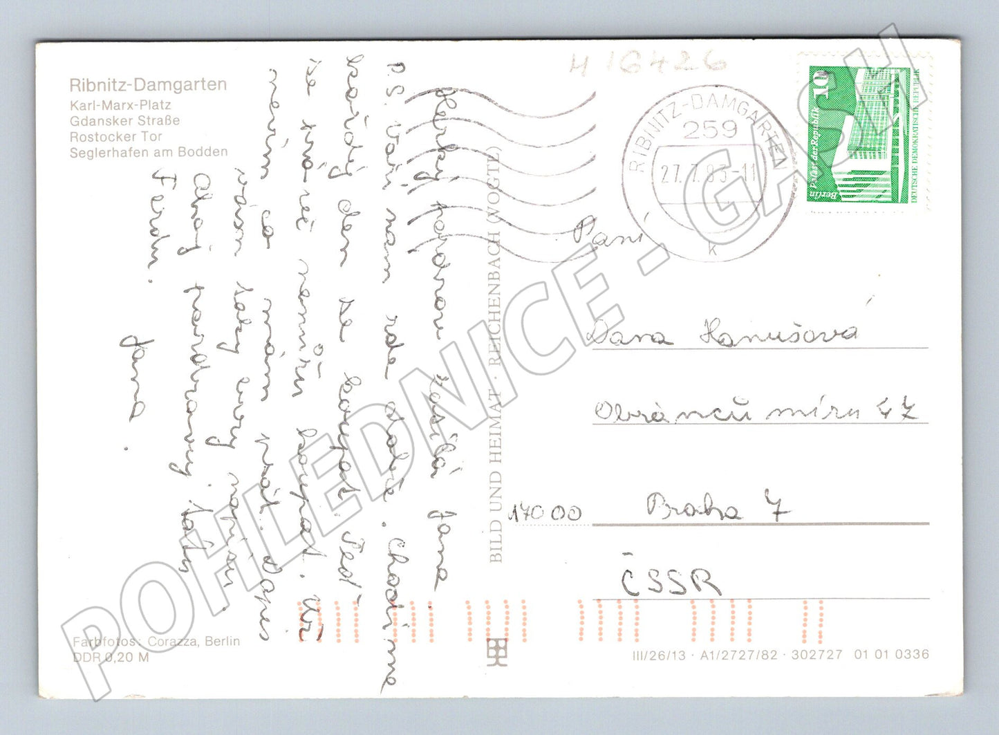 Pohlednice Ribnitz Damgarten NDR 1983 více pohledů razítko DDR(M16426)