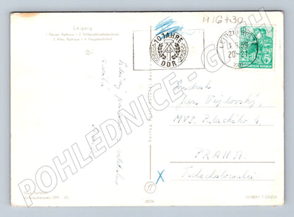 Pohlednice Lipsko Německo více pohledů 1959 zaslaná do Prahy (M16430)