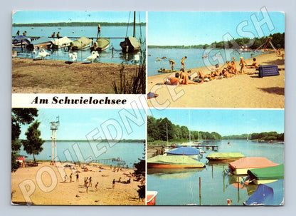 Pohlednice Am Schwielochsee NDR pláž lodě 1980 zaslaná (M16443)