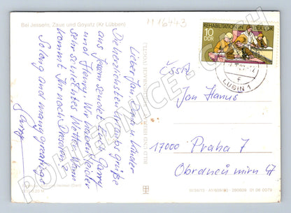 Pohlednice Am Schwielochsee NDR pláž lodě 1980 zaslaná (M16443)