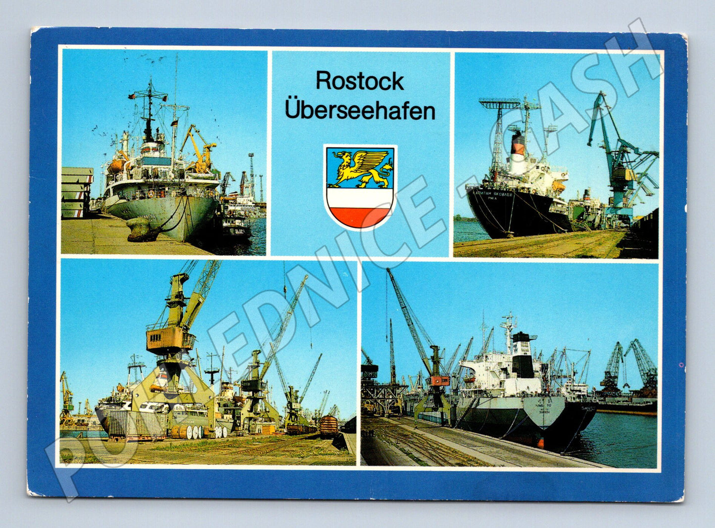 Pohlednice Rostock Überseehafen NDR 1979 přístav a lodě (M16447)