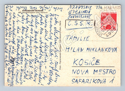 Pohlednice Německo Feriendorf Heining 1974 prošlá razítko (M16450)