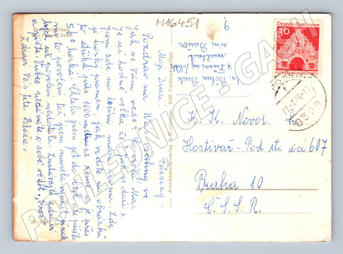 Pohlednice Flensburg Německo koláž 60. léta poštou prošlá (M16451)