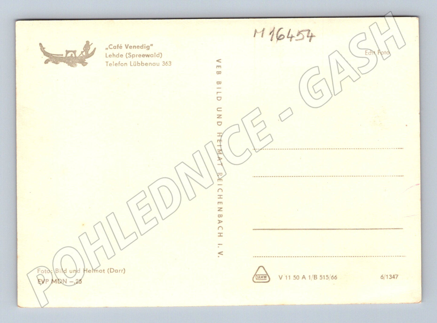 Pohlednice Café Venedig Lehde Spreewald Německo (M16454)
