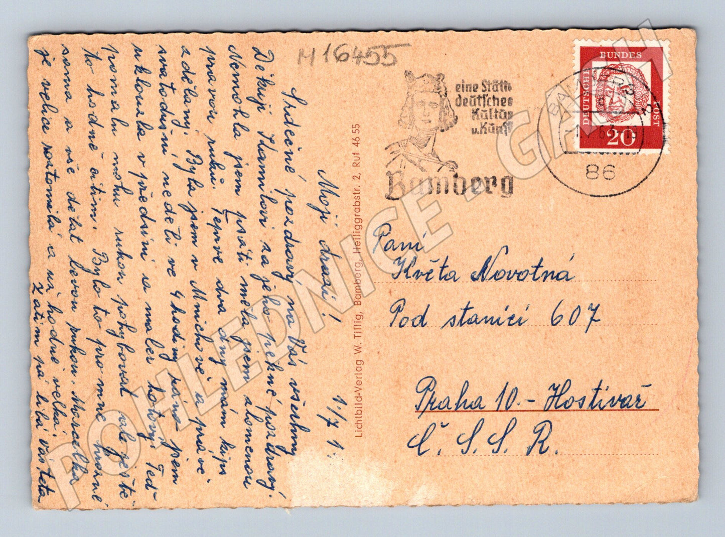 Pohlednice Bamberg Německo stará radnice katedrála Michelsberg(M16455)