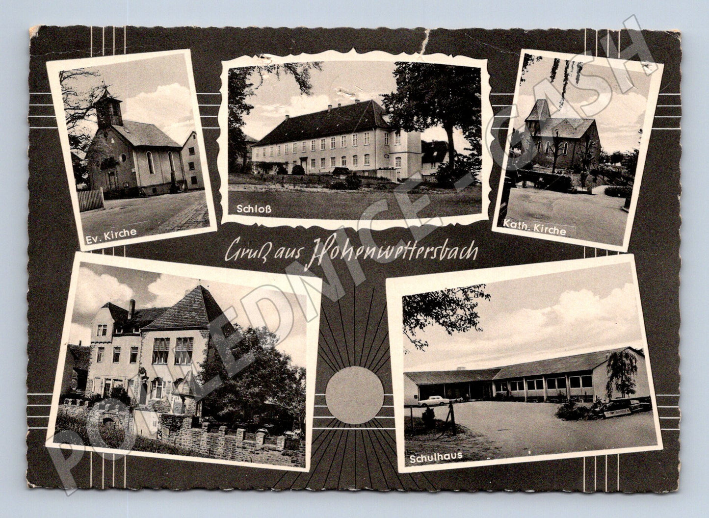 Pohlednice Hohenwettersbach Německo koláž významných míst (M16458)